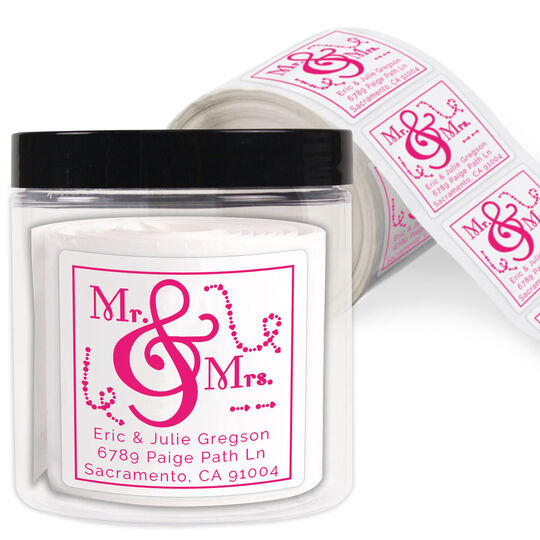 Mr and Mrs Square Address Labels